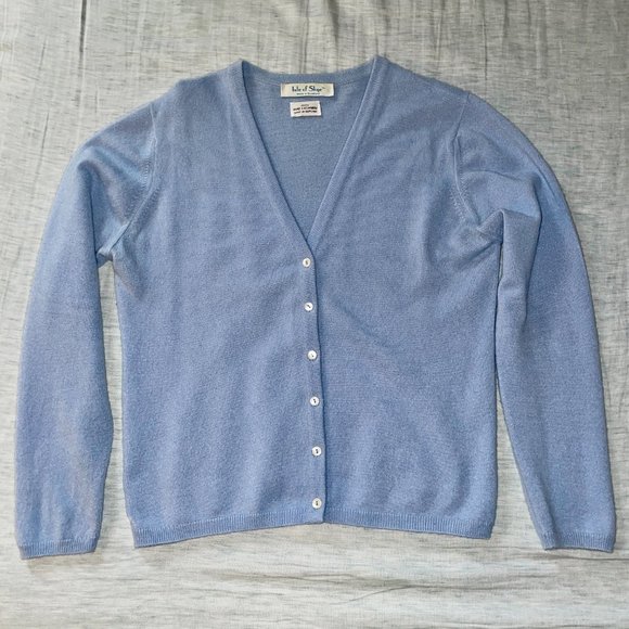 Isle of Skye Scotland Cashmere Cardigan in Light Blue, Size EU 38/US 8 - Picture 1 of 7